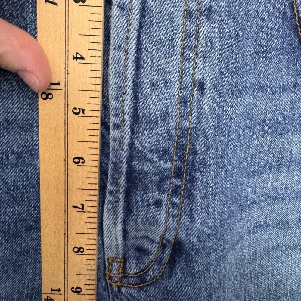 We The Free Free People High Rise Skinny Jeans Med Wash Button Fly Distressed 30